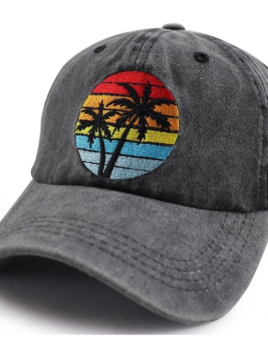 Women Funny Vintage Adjustable Cotton Embroidered Summer Vacation Sun Beach Hat